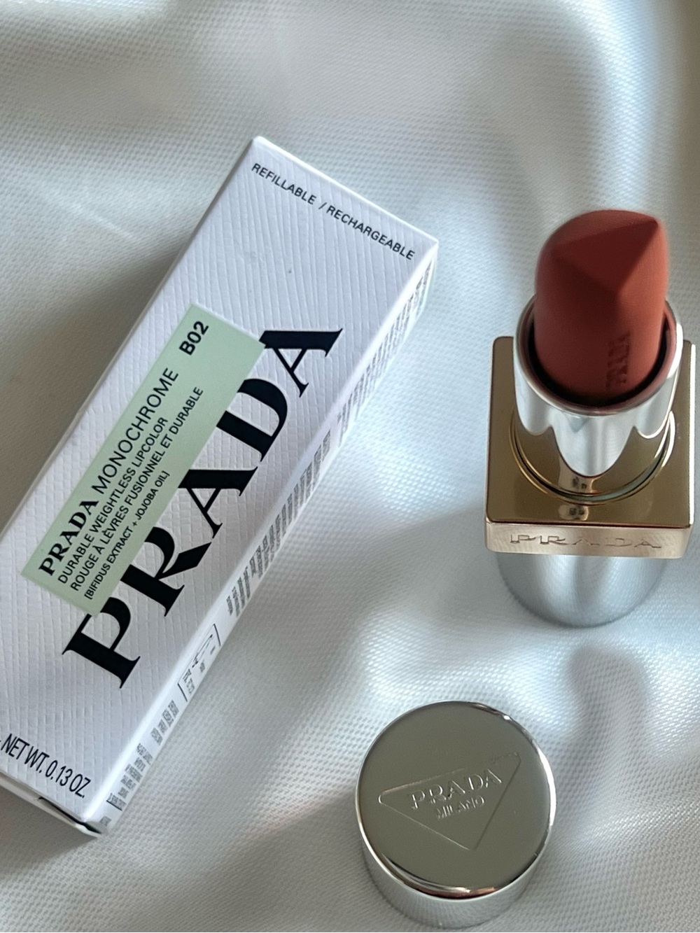 Prada Monochrome Matte Lipstick —
HYPER MATTE
B02 QUARTZ - Picture 4 of 8